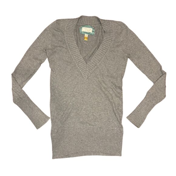 American Eagle Slouchy V-Neck Knit Sweater Gray Size M - Picture 3 of 7